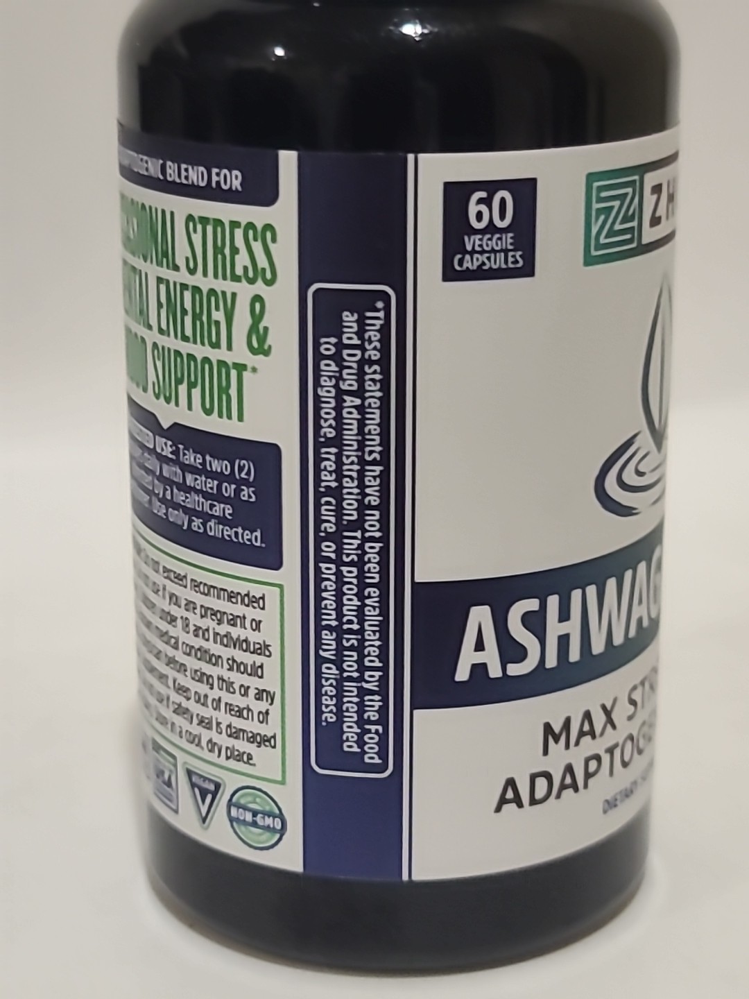2 × ZHOU Nutrition ASHWAGANDHA • Max Strength Adaptogen Blend 60 CAPSULES• 01/27