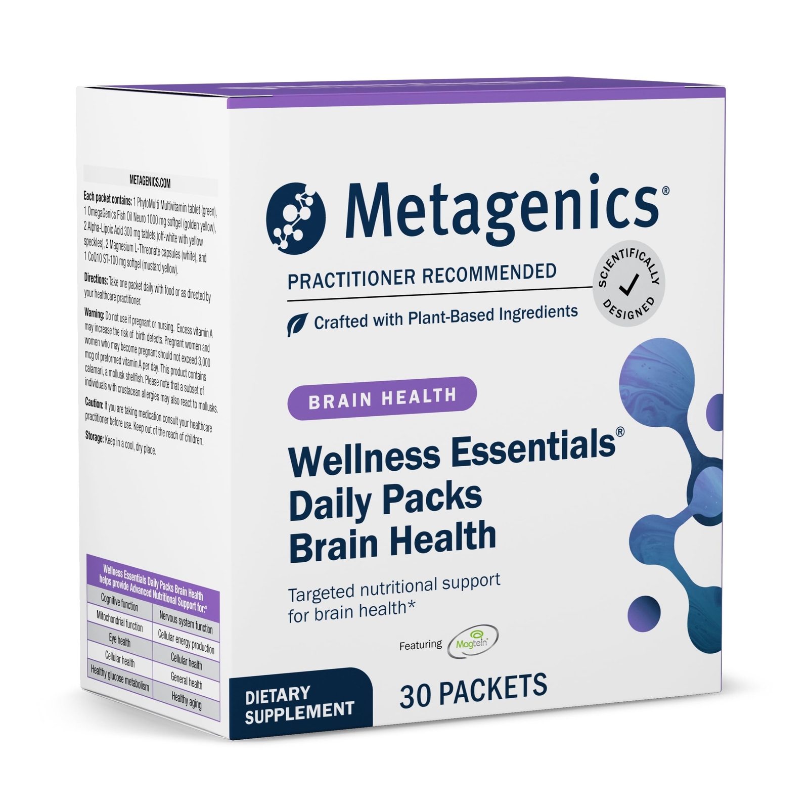 Metagenics Wellness Essentials Brain Health Daily Packs – Comprehensive Brain…