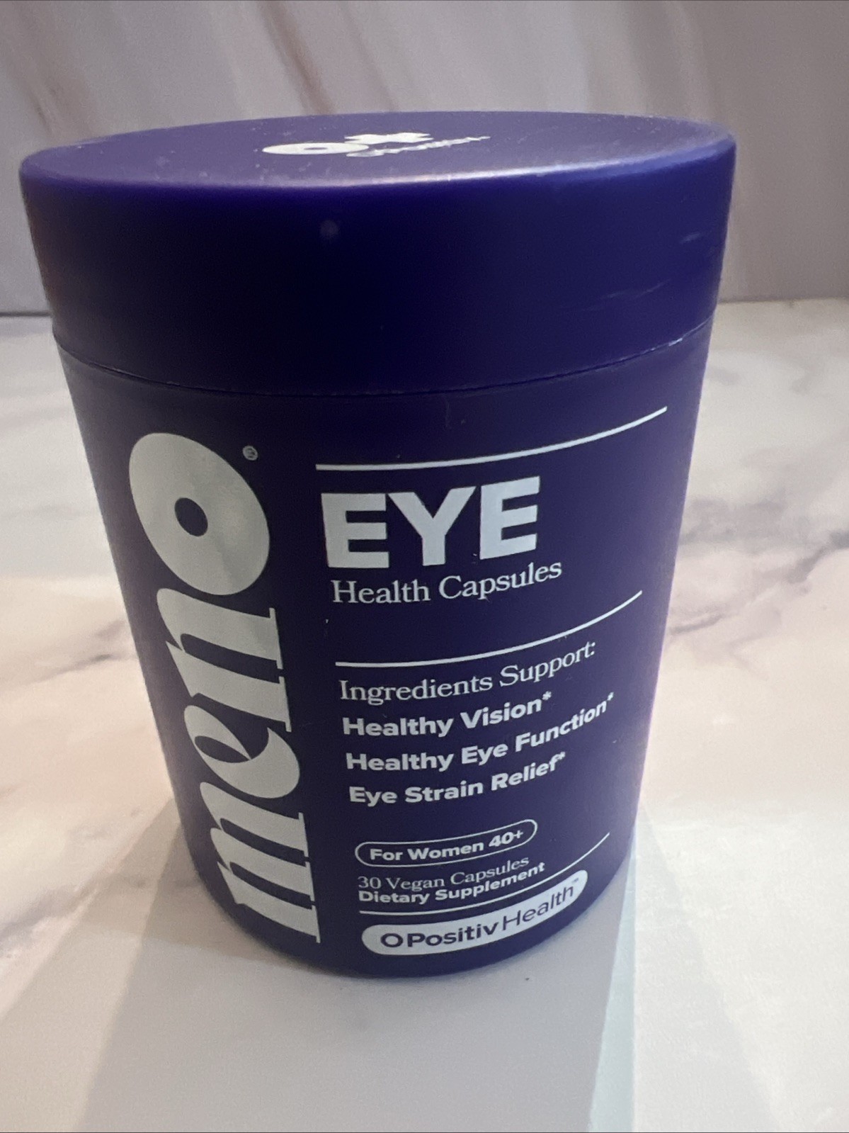O Positiv Meno Eye Health Capsules Bilberry Lutein Zeaxanthin Vegan 30 Count