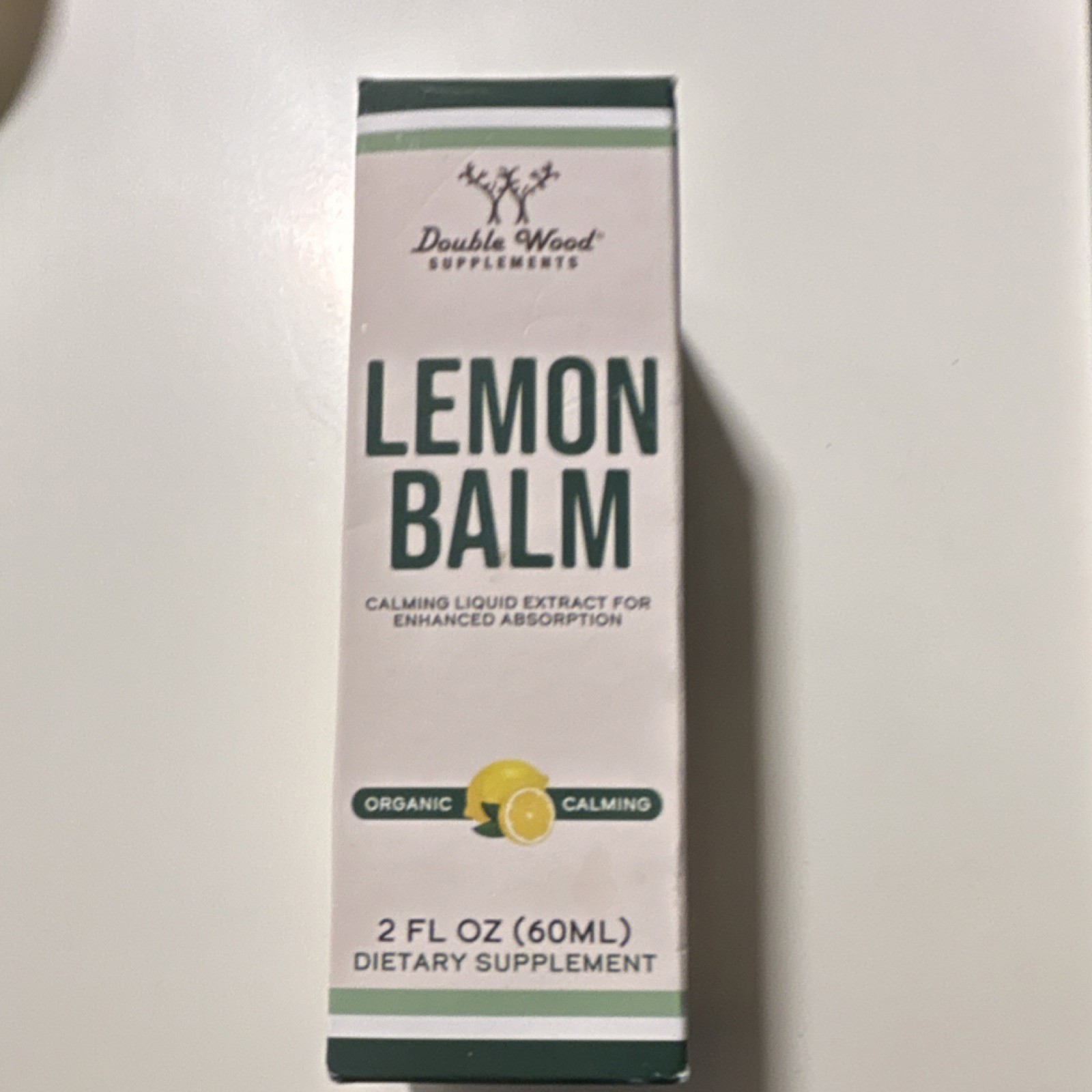 Double Wood Supplements Organic Lemon Balm Calming Liquid Extract Lemon 2 fl oz