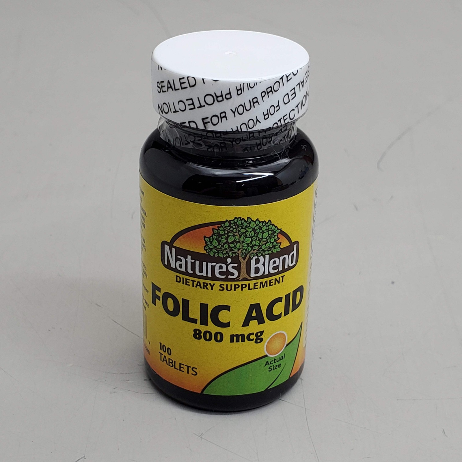 NATURE’S BLEND (100 Tablets) Folic Acid Dietary Supplement 800 mcg BB 08/28