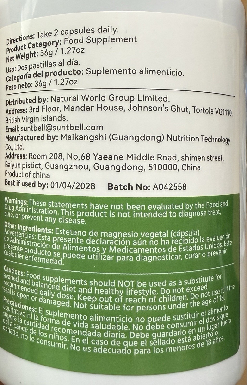 Suntbell Soursop 24-in-1 Food Supplement 60 Capsules Gen Wellness exp 1/4/2028