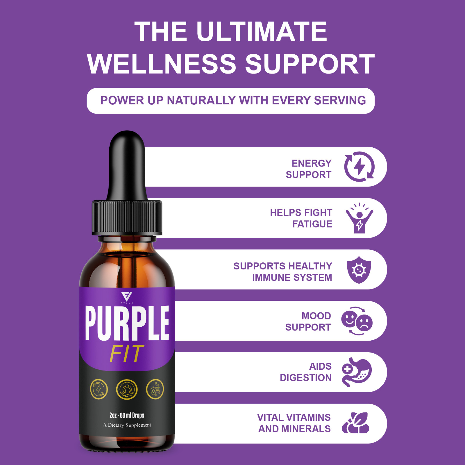 (3 Pack) Purple Fit Weight Management Drops, PurpleFit Support Supplement (6oz)