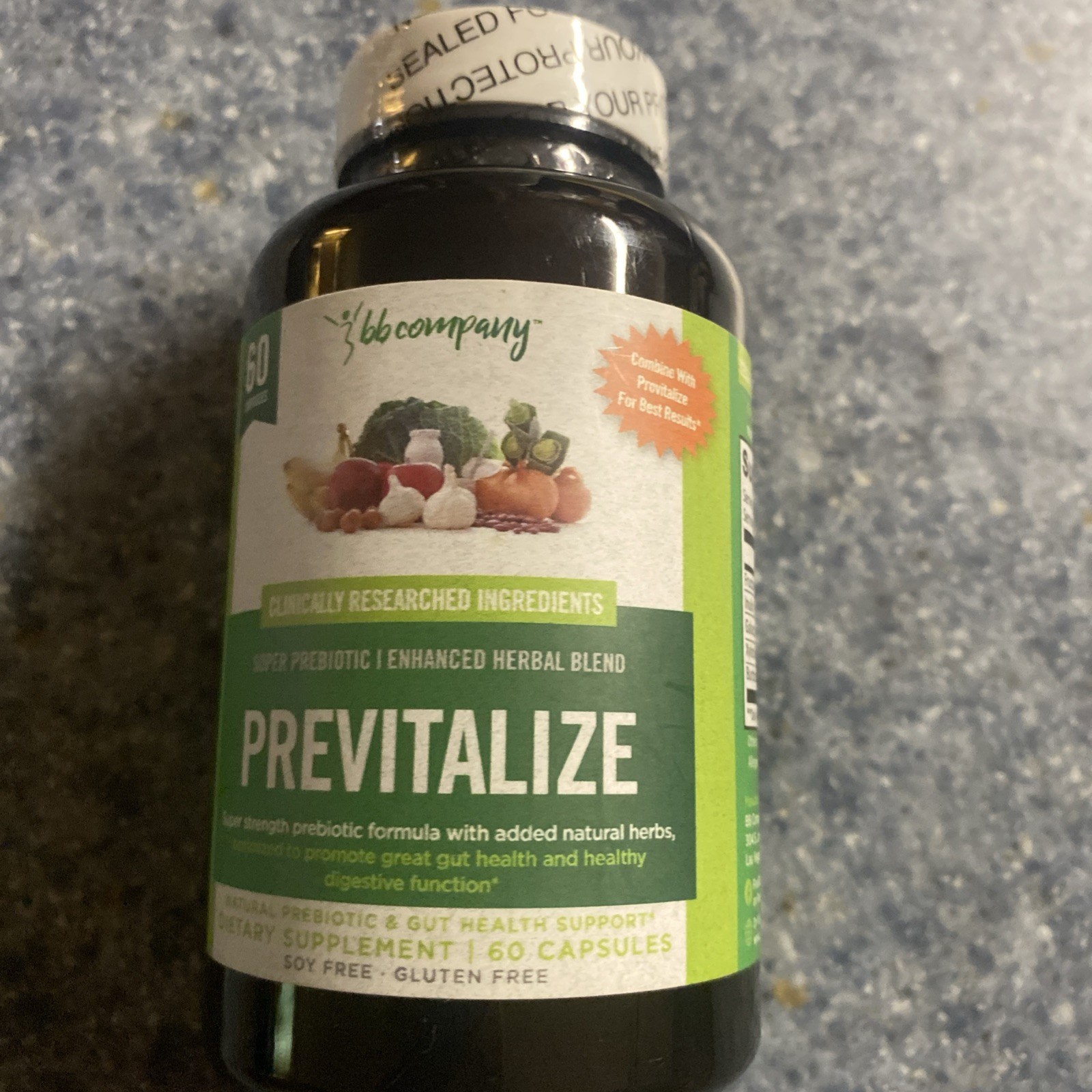 Previtalize Ultimate Natural Prebiotic Herbal Supplement 60 caps Exp:06/2026