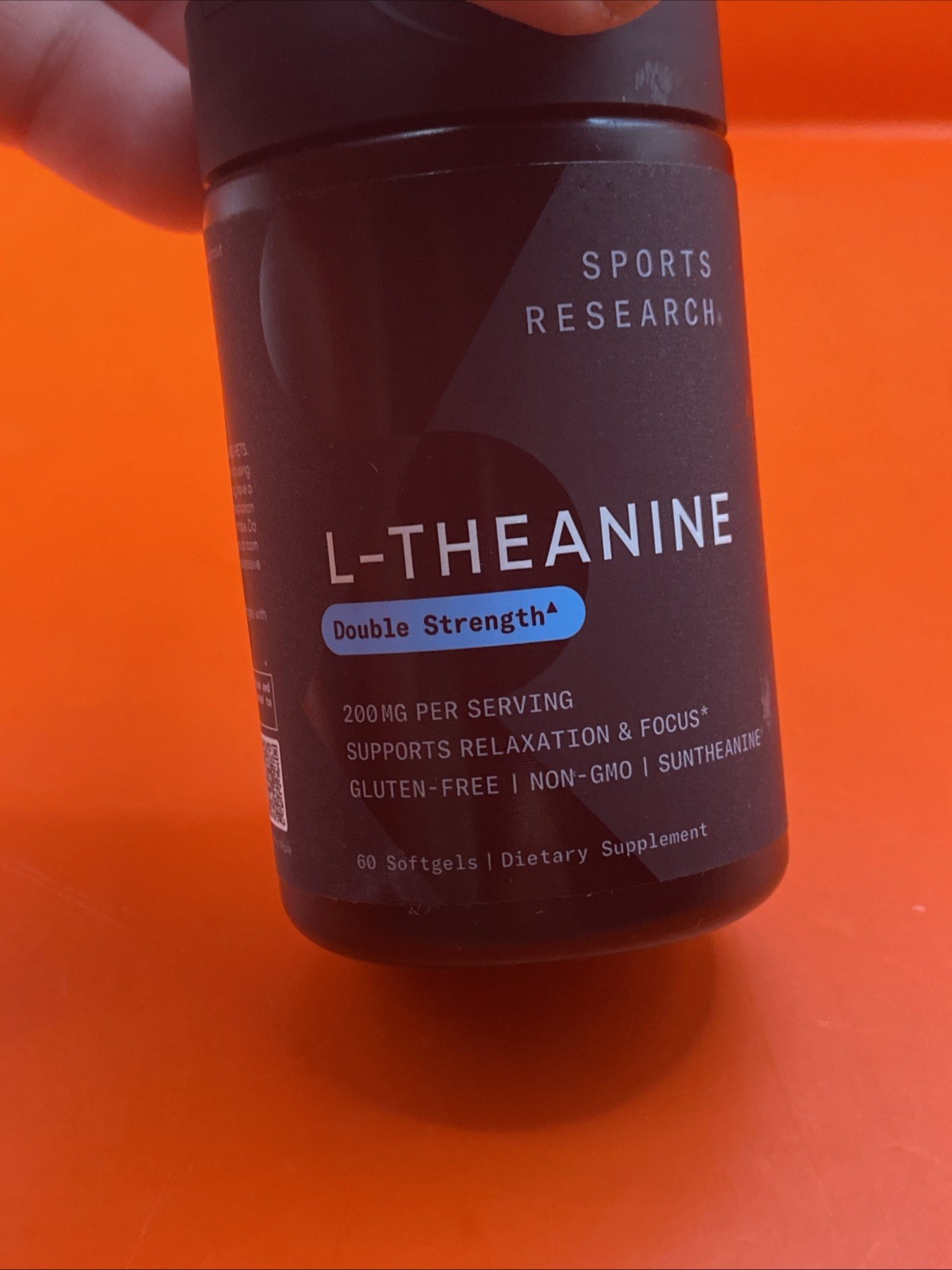 Sports Research L-Theanine Double Strength 200mg 60 Softgels Exp 04/2028