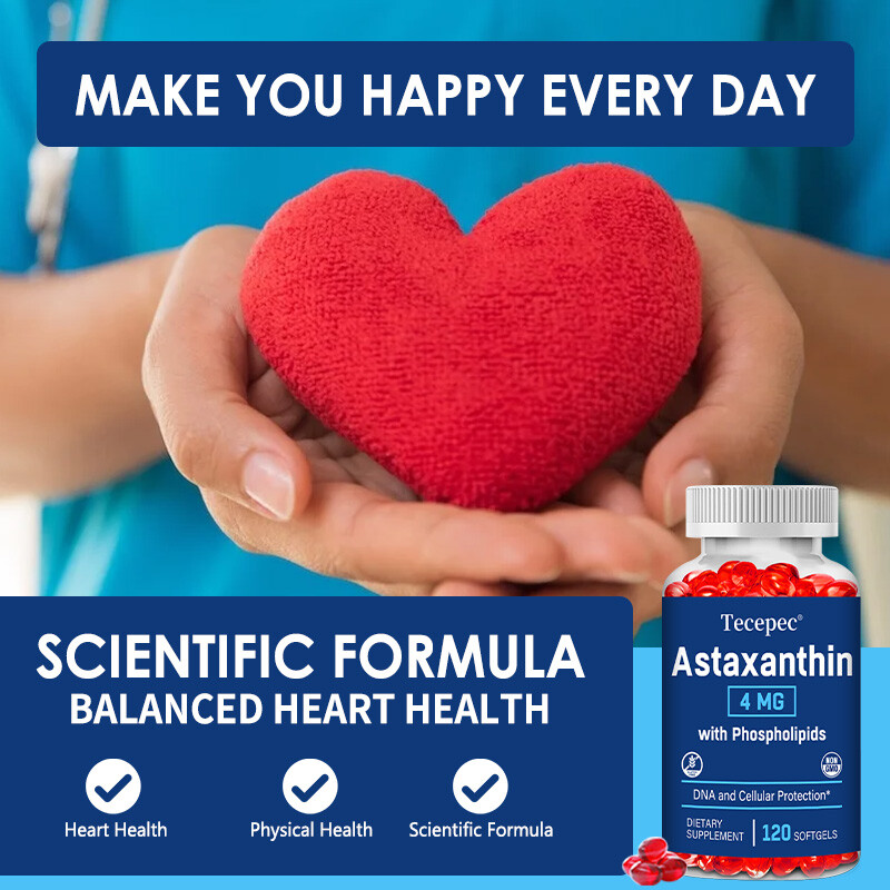 Astaxanthin 4mg with Phospholipids – Premium Supplement | Heart & Eye Health