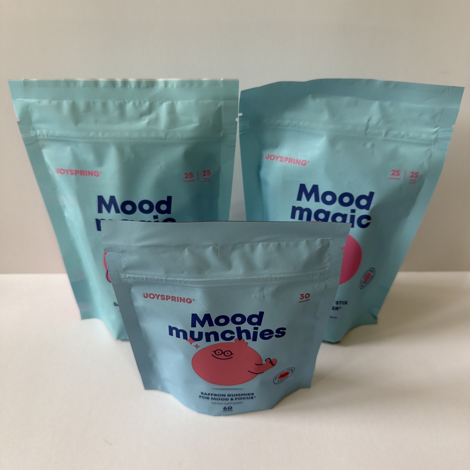 JoySpring Mood Support Gummies 60ct & Drink Sticks 50ct Natural Berry Flavor