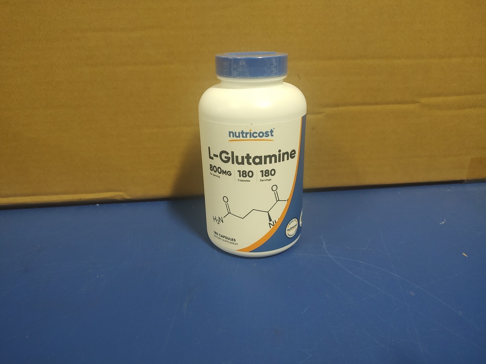 Nutricost L-Glutamine 800mg, 180 Capsules – Gluten Free, Non-GMO, 04/2027