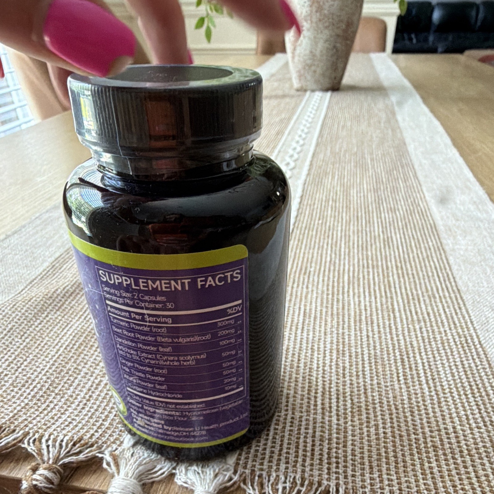 Lucktell Release U Liver Support Dietary Supplement Turmeric Beet Artichoke 60ct
