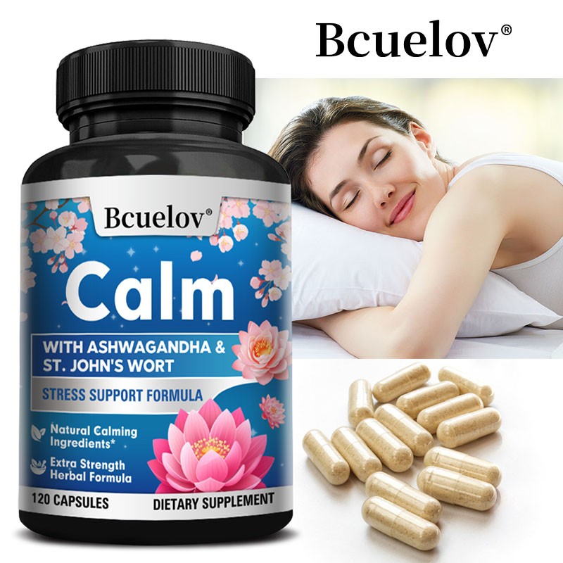 Herbal Calming Stress Supplement Boost Relaxation & Positive Mood 120 Capsules