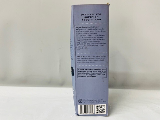 Cymbiotika Topical Magnesium Oil Spray, Lavender Scent, 3.4 fl oz-NEW/BOX DAMAGE