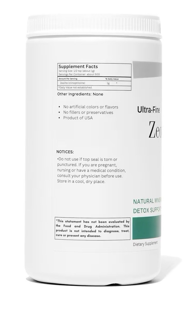 Organic Excellence Zeolite Clinoptilolite Powder Pure Micronized Mineral 500gram