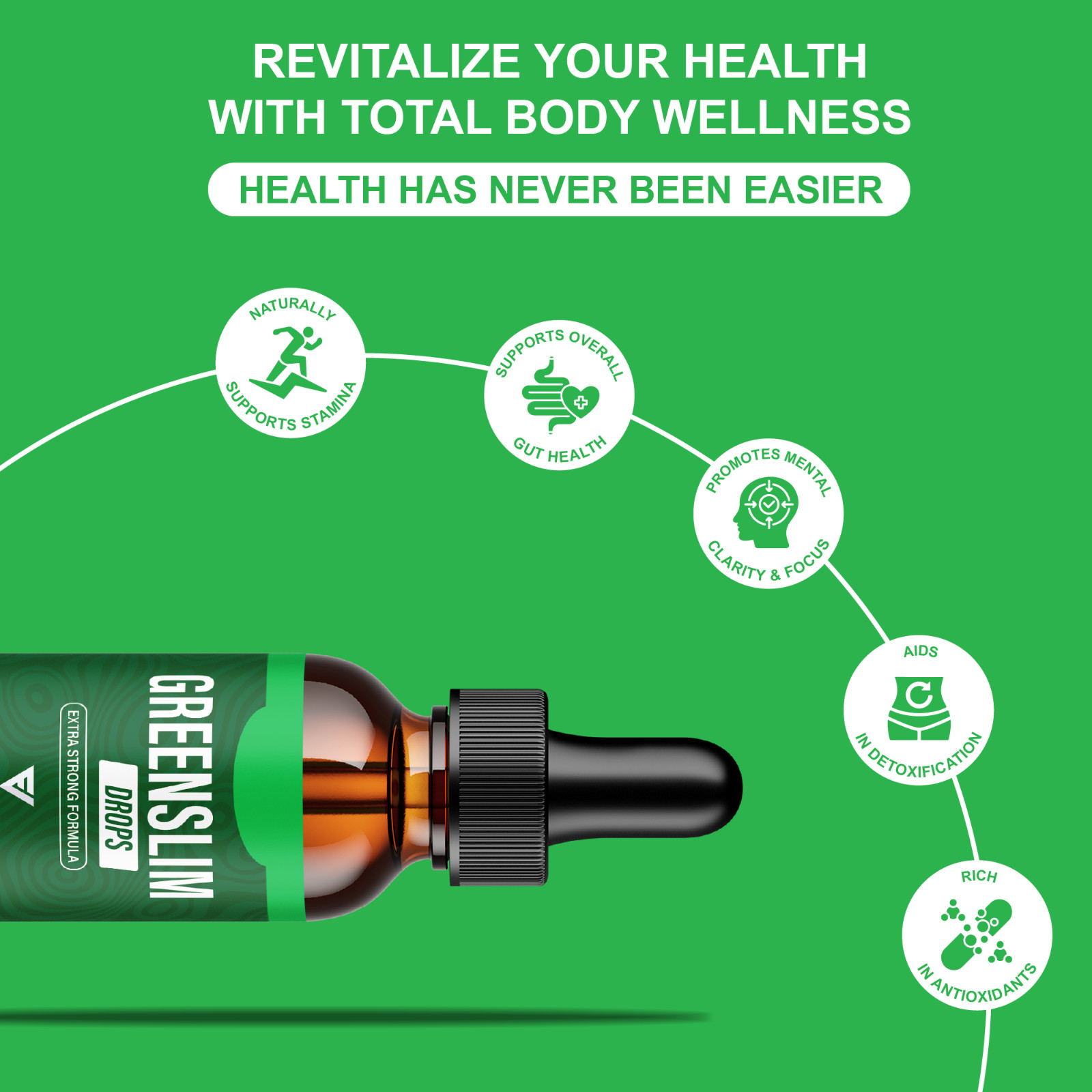 (5 Pack) GreenSlim Weight Management Liquid Supplement, Green Slim Drops (10oz)