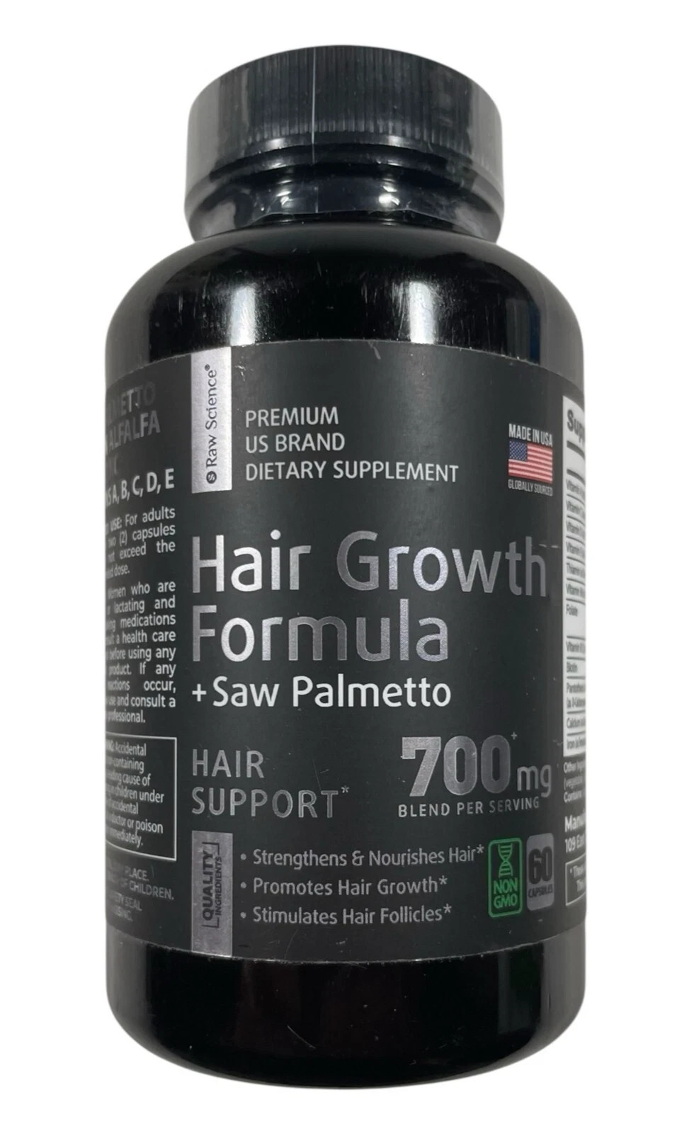 Raw Science Hair Growth Formula -Promotes Hair Growth -700 mg – 60 caps -Ex 5/27