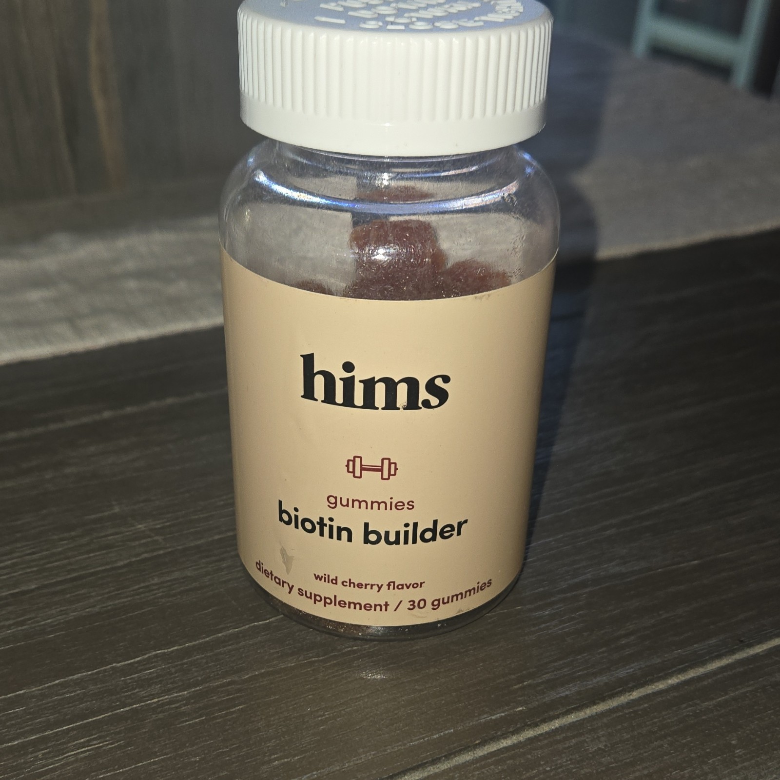 hims Biotin Builder Gummies Wild Cherry w/ Folic Acid Gluten-Free 30 Ct