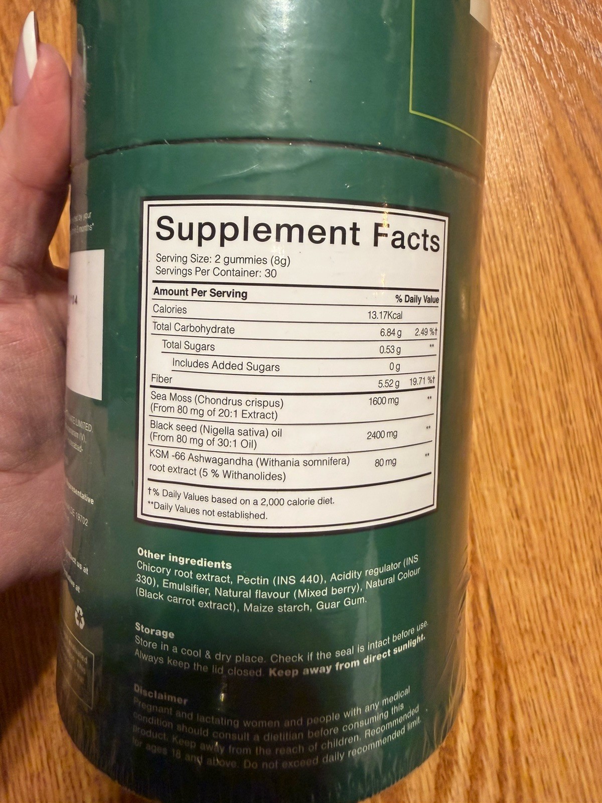 Root Labs Sea Moss Black Seed Oil Ashwagandha Gummies 1600mg 60 Berry