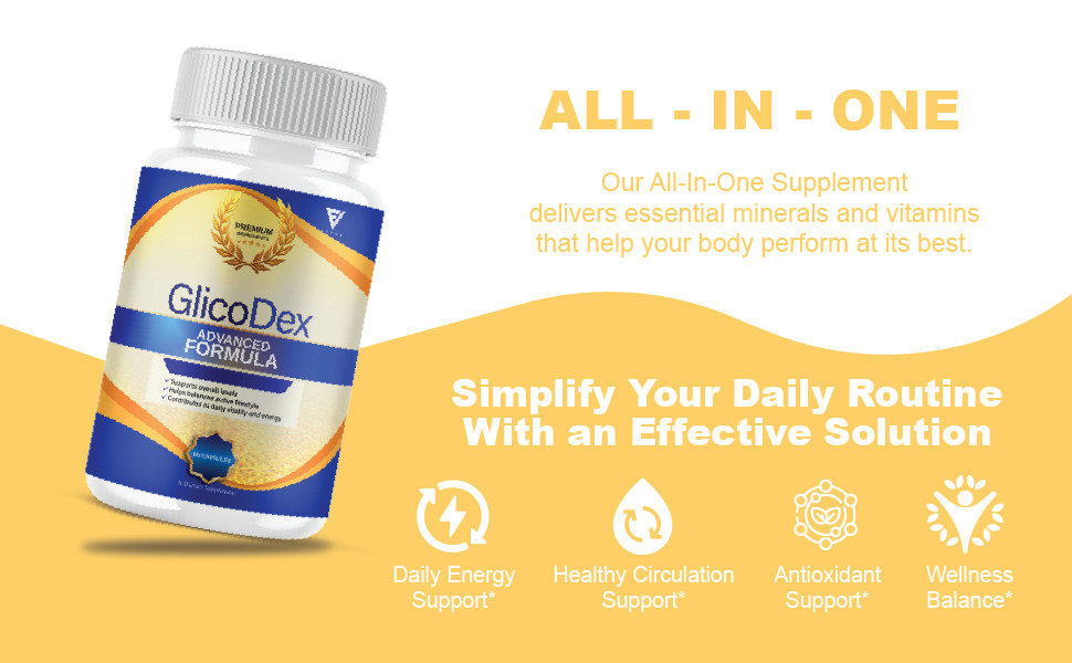 (3 Pack) Glicodex Premium Blood Support Capsules, Glicodex Pills (180 Capsules)