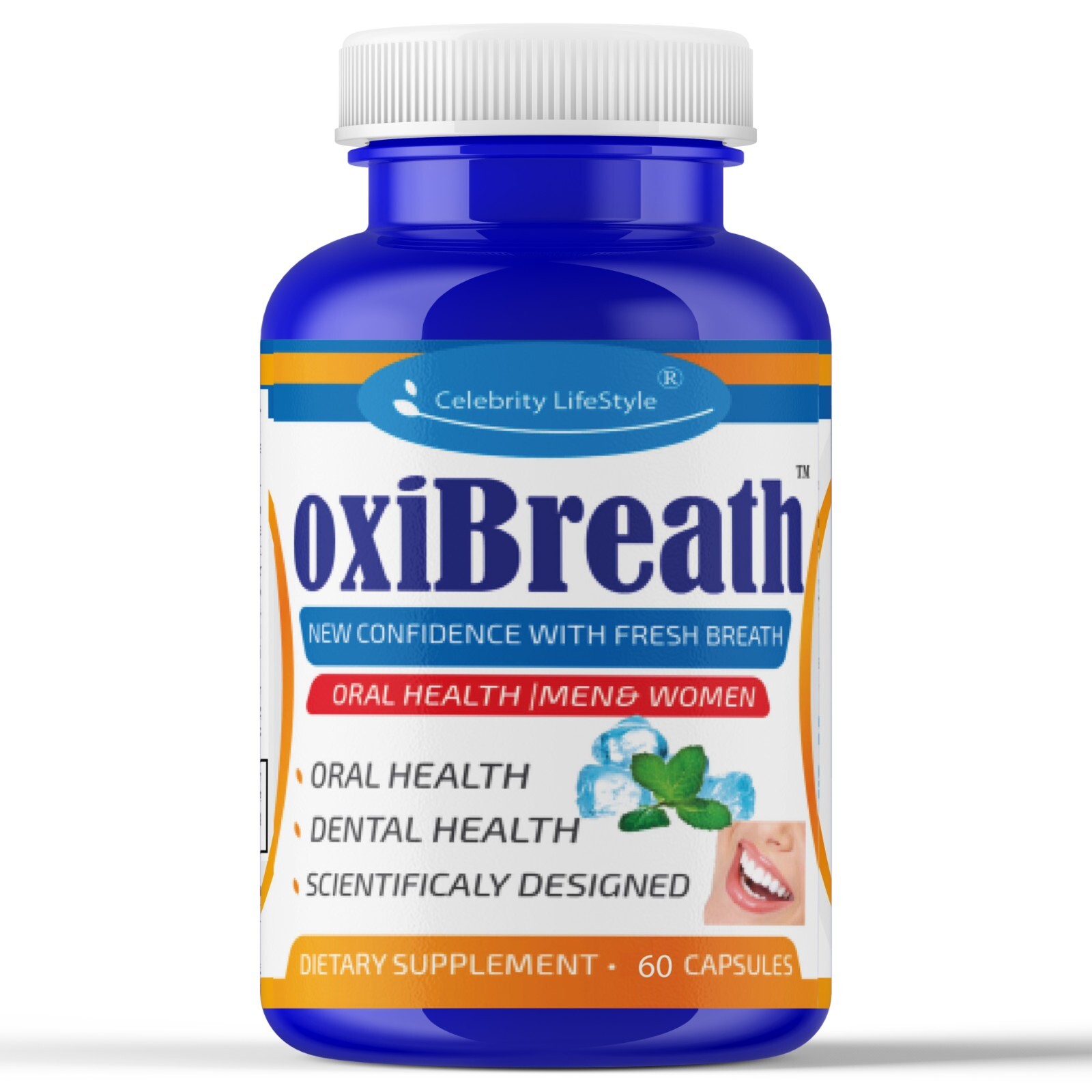 oxiBreath Bad Breath Freshener, Dental Oral Care 60 Pills Gut Health, Halitosis