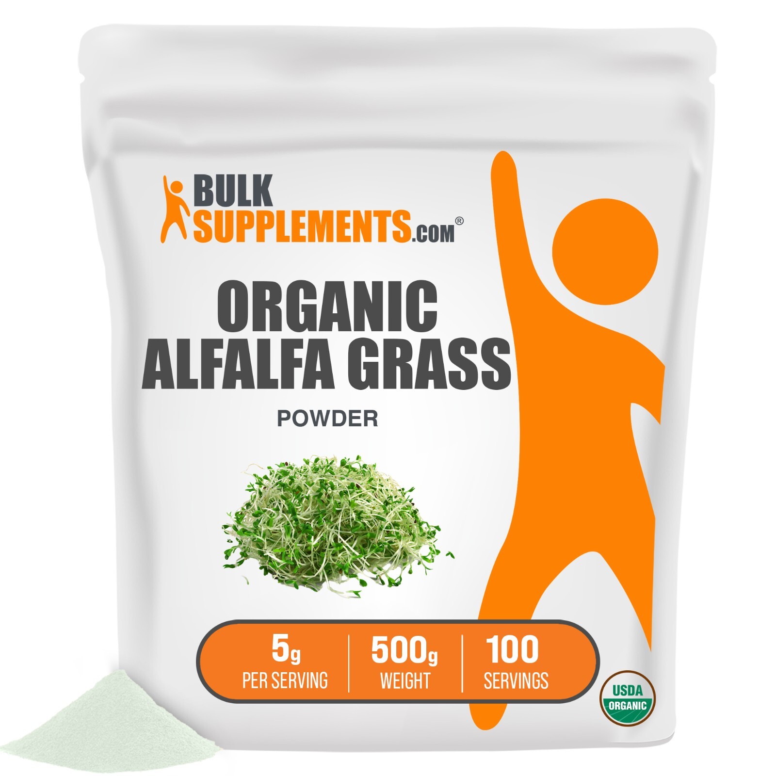 BulkSupplements Organic Alfalfa Grass Powder – Green Superfood Powder