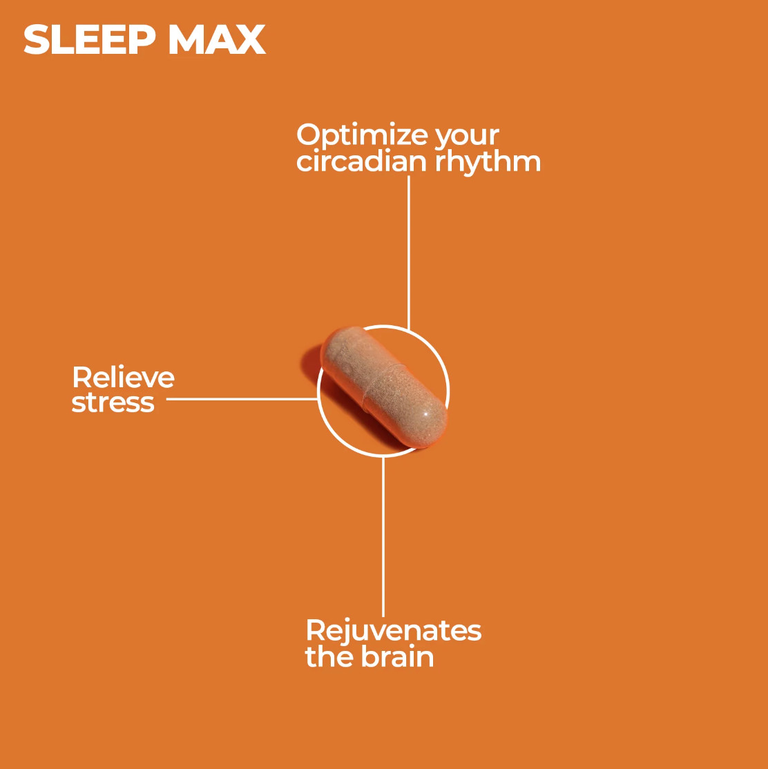 SLEEP MAX: Sleep Aid with Ashwagandha, ZMA, Melatonin, GABA, Lemon Balm and more