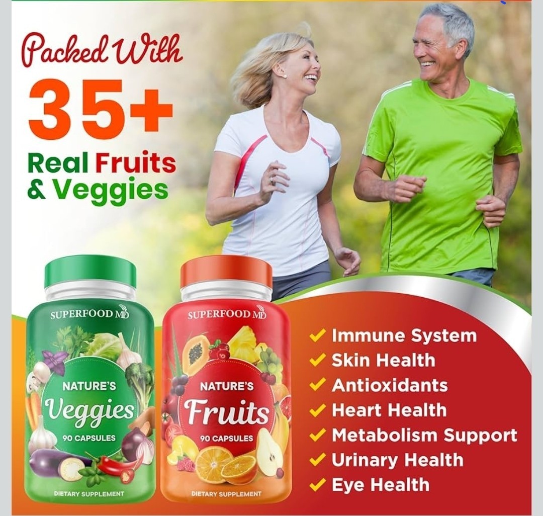 Superfood MD Nature’s Fruits + Nature’s Veggies Vegan Non-GMO 90 Capsules (2)