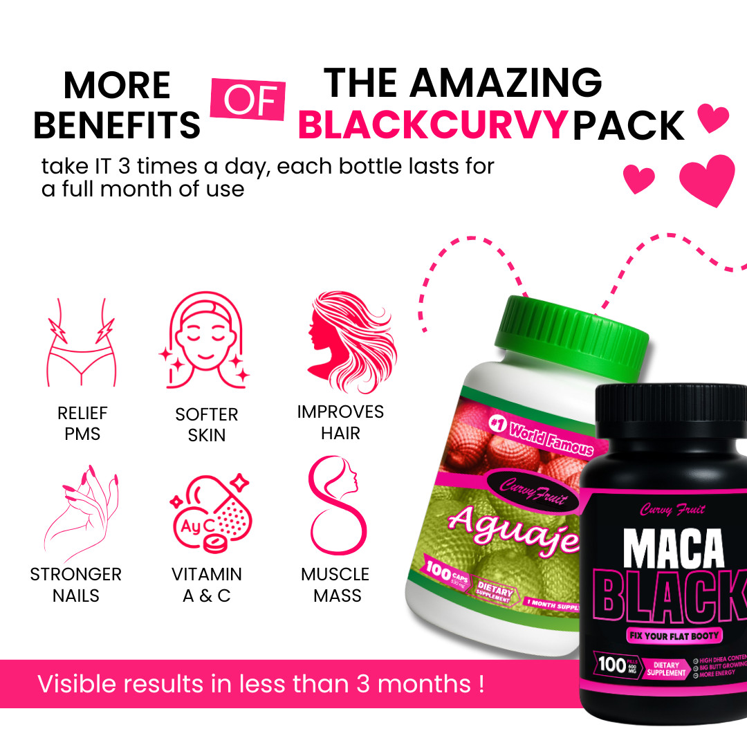 BIG BUTT GROWING: Aguaje + Black Maca ROOT PILLS, MAXIMIZE your BOOTY SIZE FAST!