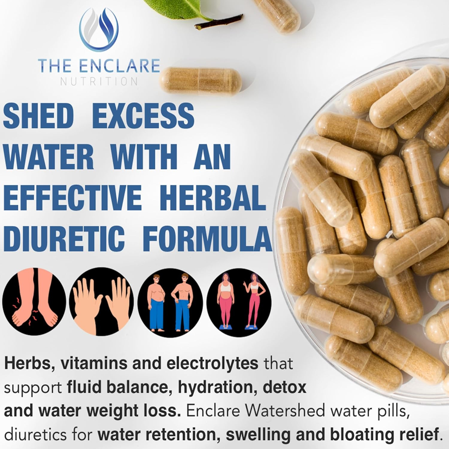 Water Pills Diuretic Water Retention, Liver Detox, Kidney Cleanse, Weight, Swell