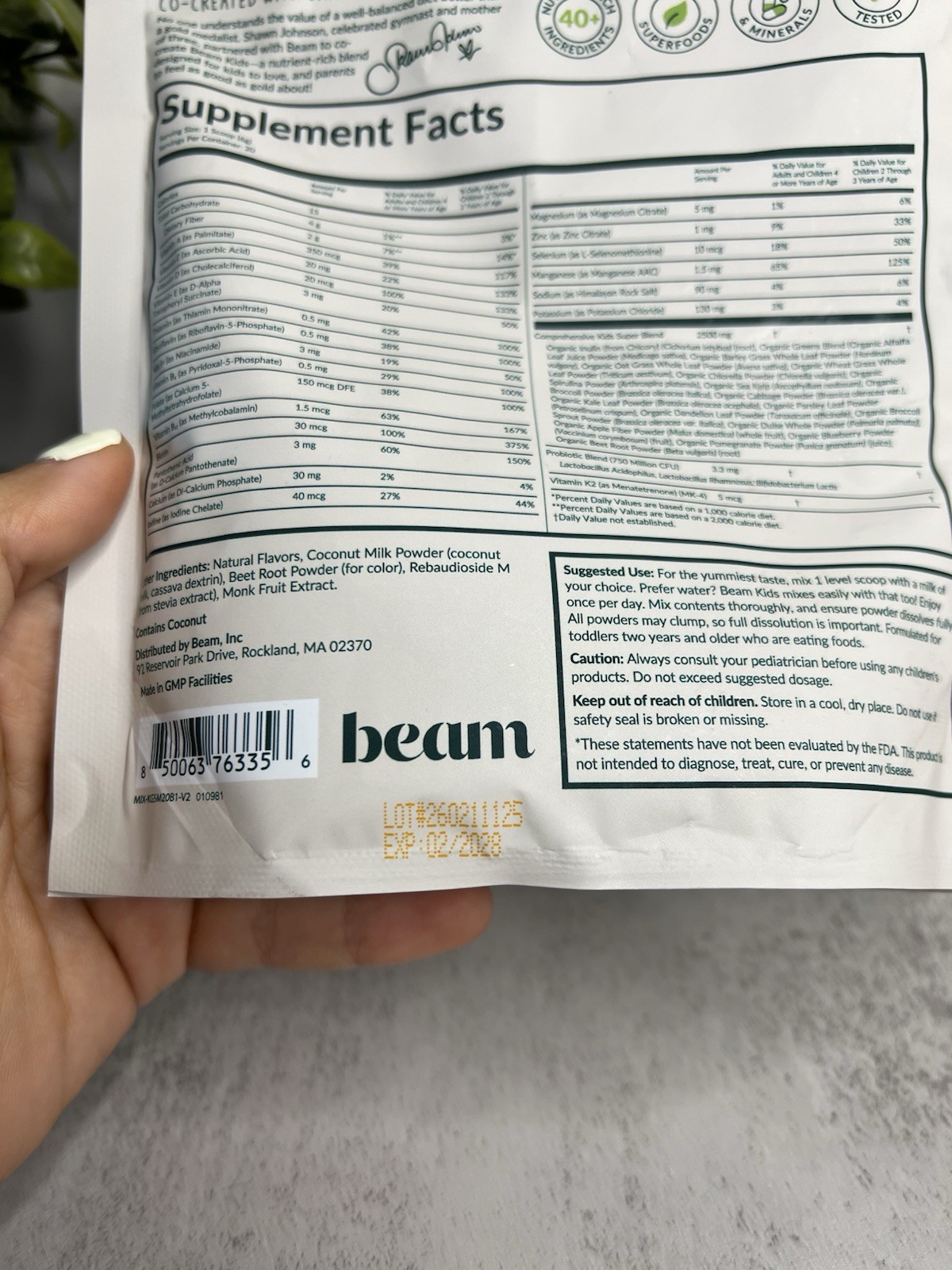 beam Kids All-In-One Superpowder Strawberry 20 Servings 4.23 oz Exp 02/2028