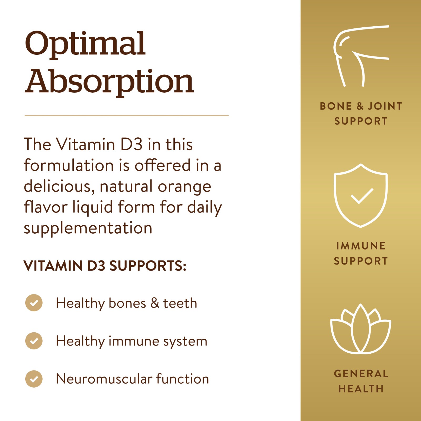 Solgar Liquid Vitamin D3 (Cholecalciferol) 125 mcg (5000 IU) , Bone and Teeth