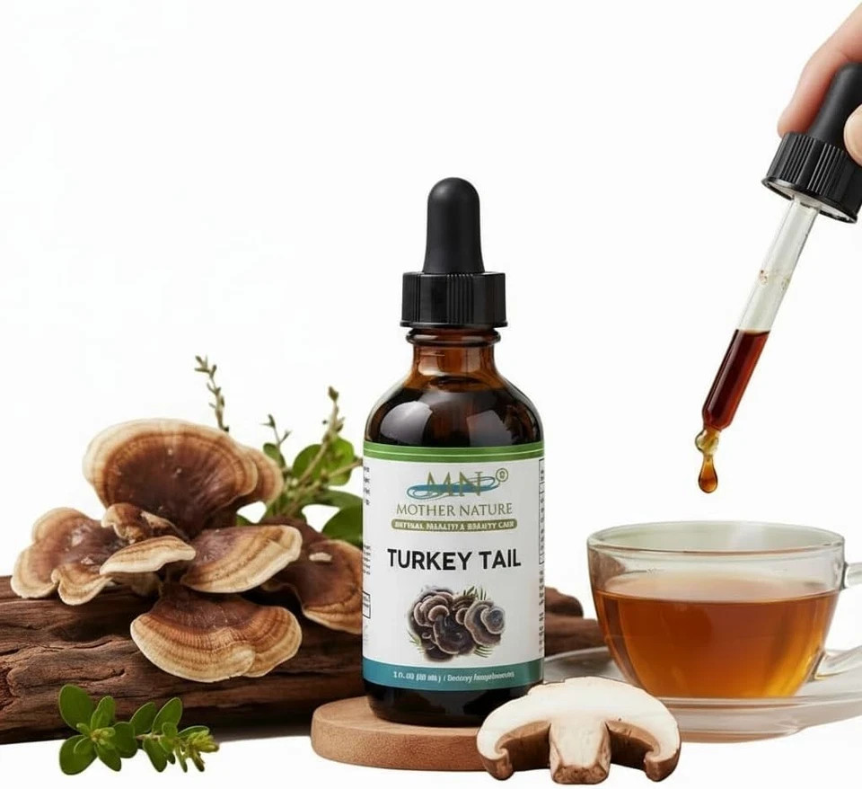 Turkey Tail (Trametes versicolor) Mushroom Extract Liquid Drops 1, 2 & 3 Packs