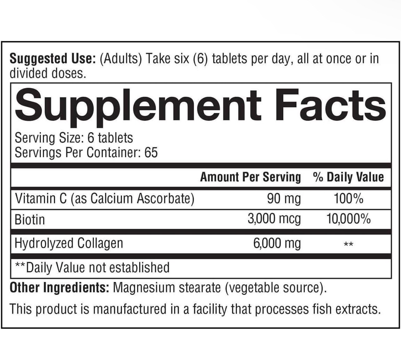 Youtheory Collagen Type 1,2,3, +Biotin, Skin, Hair & Nail , 6000 mg, 390 Tablets