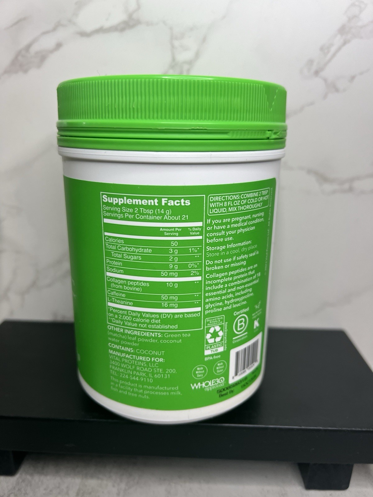 Vital Proteins Matcha Collagen Powder Original Matcha 10.5 oz Exp 10/2026