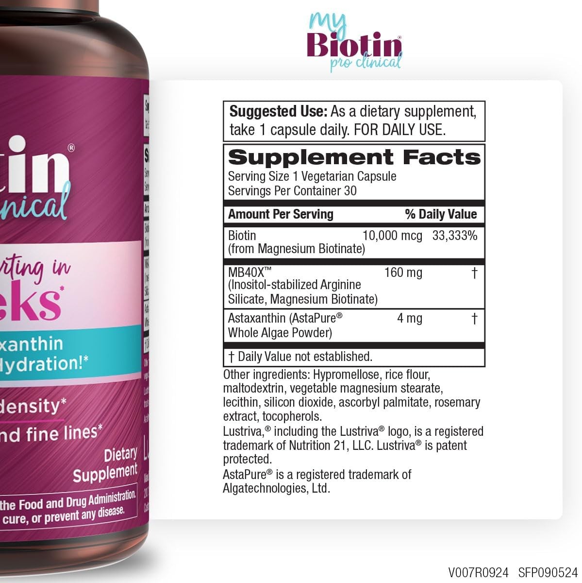 Purity Products MyBiotin ProClinical – Thicker Hair Starting in 3 Weeks &…