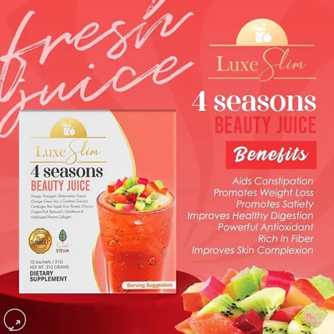 Luxe Slim 4 SEASONS Beauty Juice, 21g x 10 Sachets