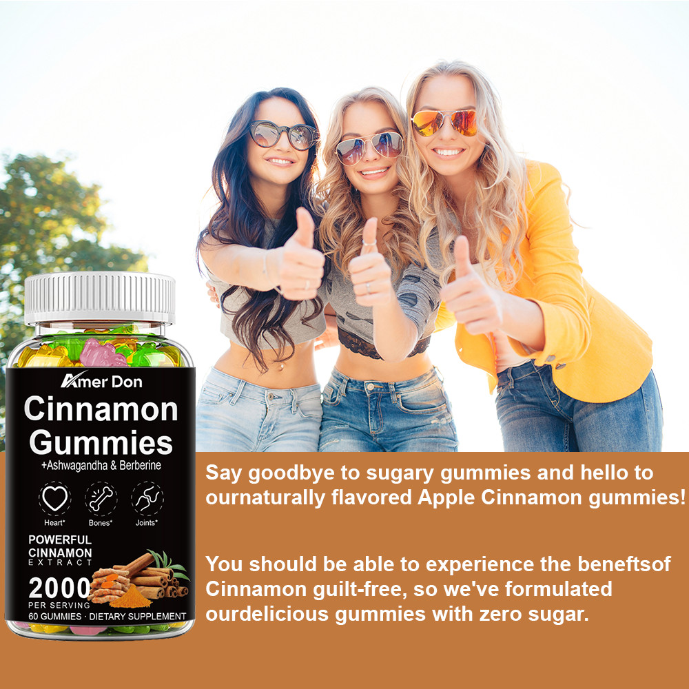 True Organic Ceylon Cinnamon Gummies 2000mg Highest Potency Blood Sugar Support