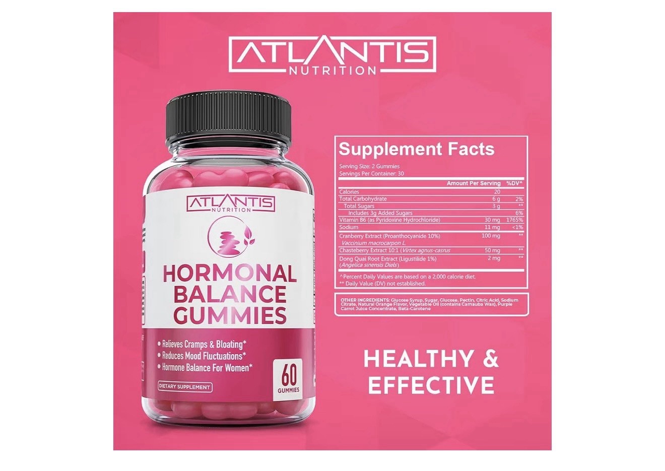 Atlantis Nutrition Hormonal Balance 60 Gummies Exp 07/2027 (T-55)