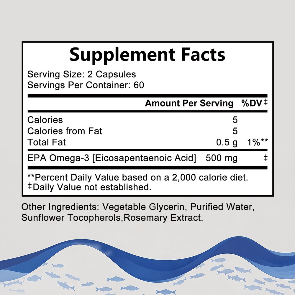Allergen-Free EPA Omega 3 Capsules for Cardiovascular,Joint & Emotional Balance