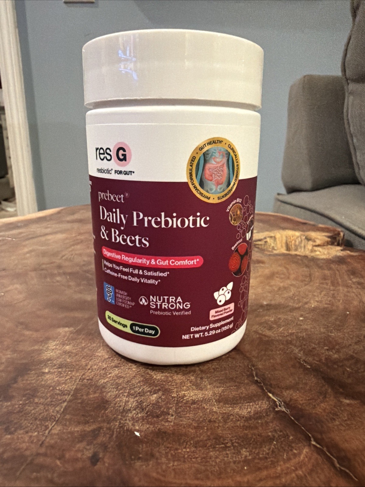 Prebeet Daily Prebiotic & Beets Powder | Mixed Berry | 5.29 oz | exp 03/28