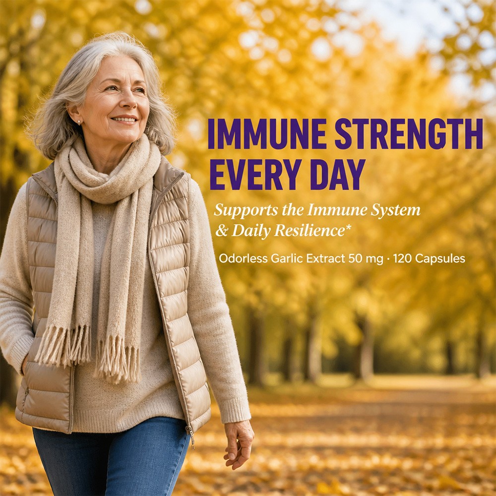 Garlic Supplement, 20:1 Extract 50mg,Supports Immune & Cardiovascular 30~120Caps