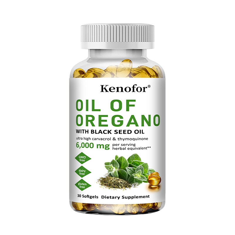 Oil of Oregano Softgels 2 in 1 6000mg with Black Seed Oil Immune Support