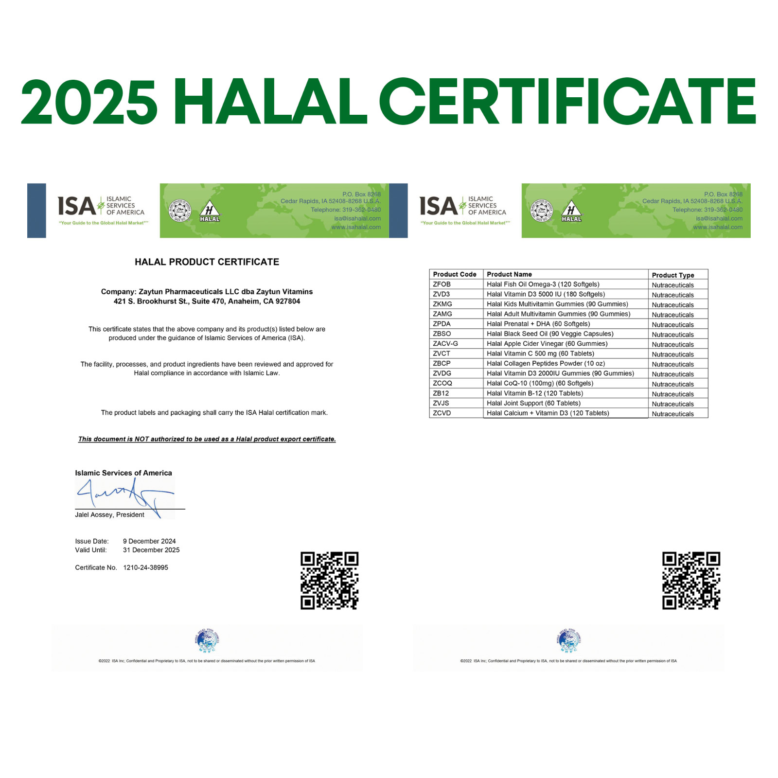 Zaytun Vitamins Halal Fish Oil 1200mg Omega-3 300mg Halal Gelatin EPA/DHA 120 Ct