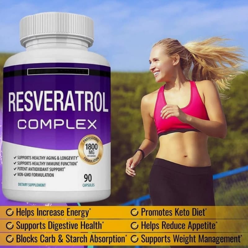 Resveratrol Supplement | 90 Capsules | Trans Resveratrol Complex 1800Mg