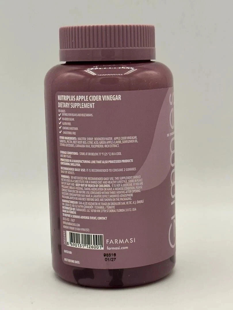 FARMASI NUTRIPLUS APPLE CIDER VINEGAR GUMMIES Gut Health FREE SHIPPING
