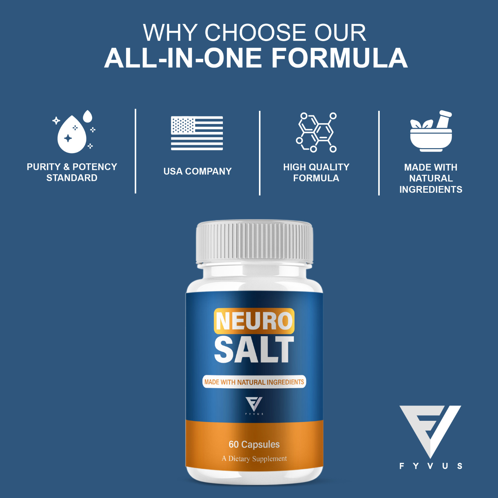 (5 Pack) Neuro Salt Capsules, Neuro Salt Nootropic Supplement (300 Capsules)