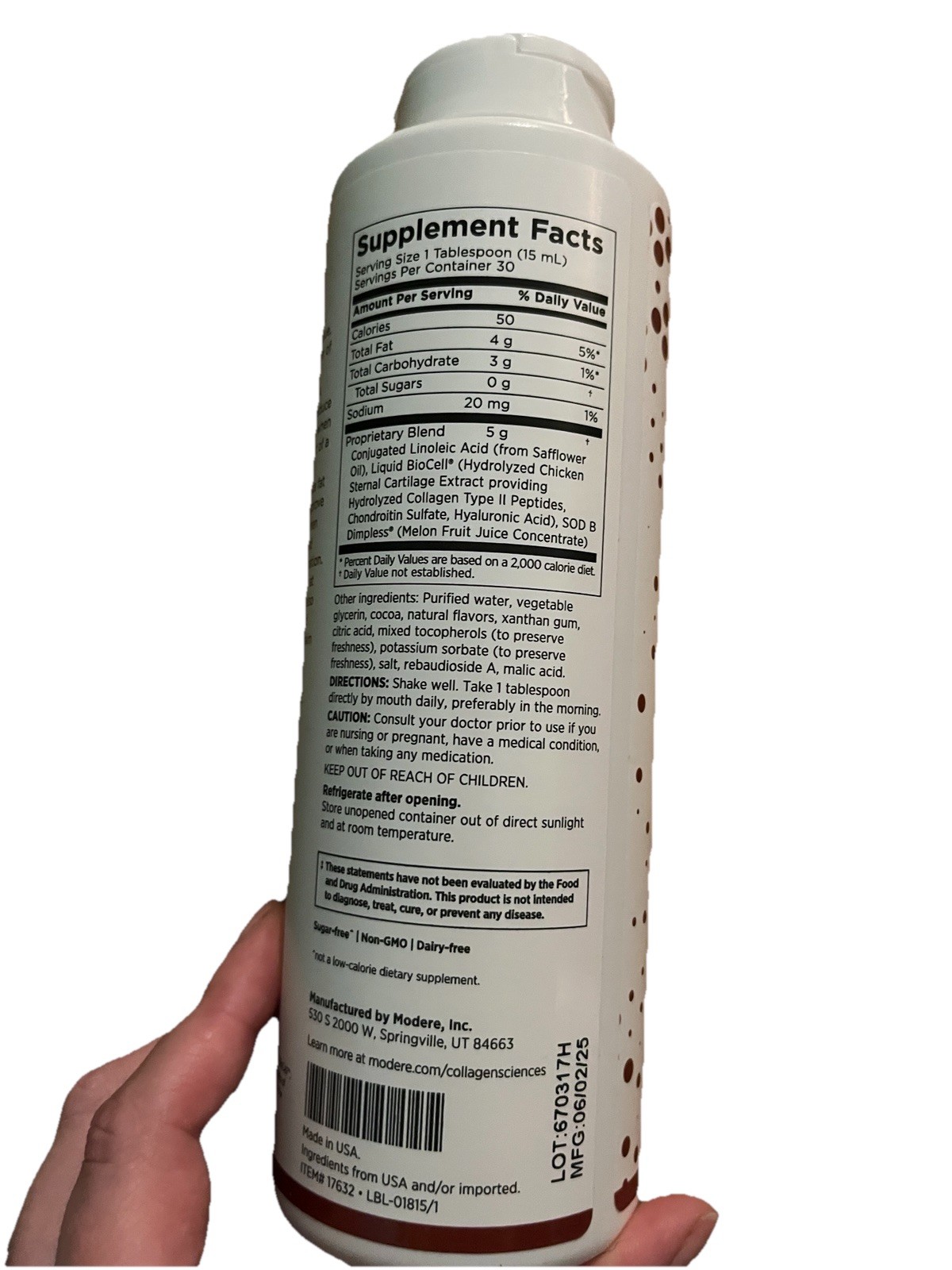 Modere Trim & Smooth Chocolate Liquid Supplement 15.2 oz