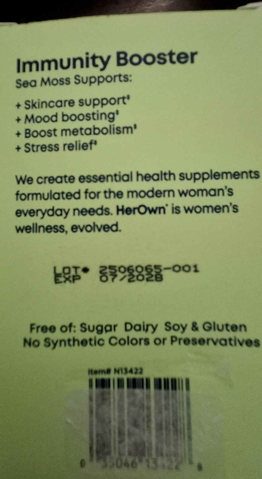 Her Own Irish Sea Moss Detox & Metabolism Dietary Supplement NIP Exp: 7/2028