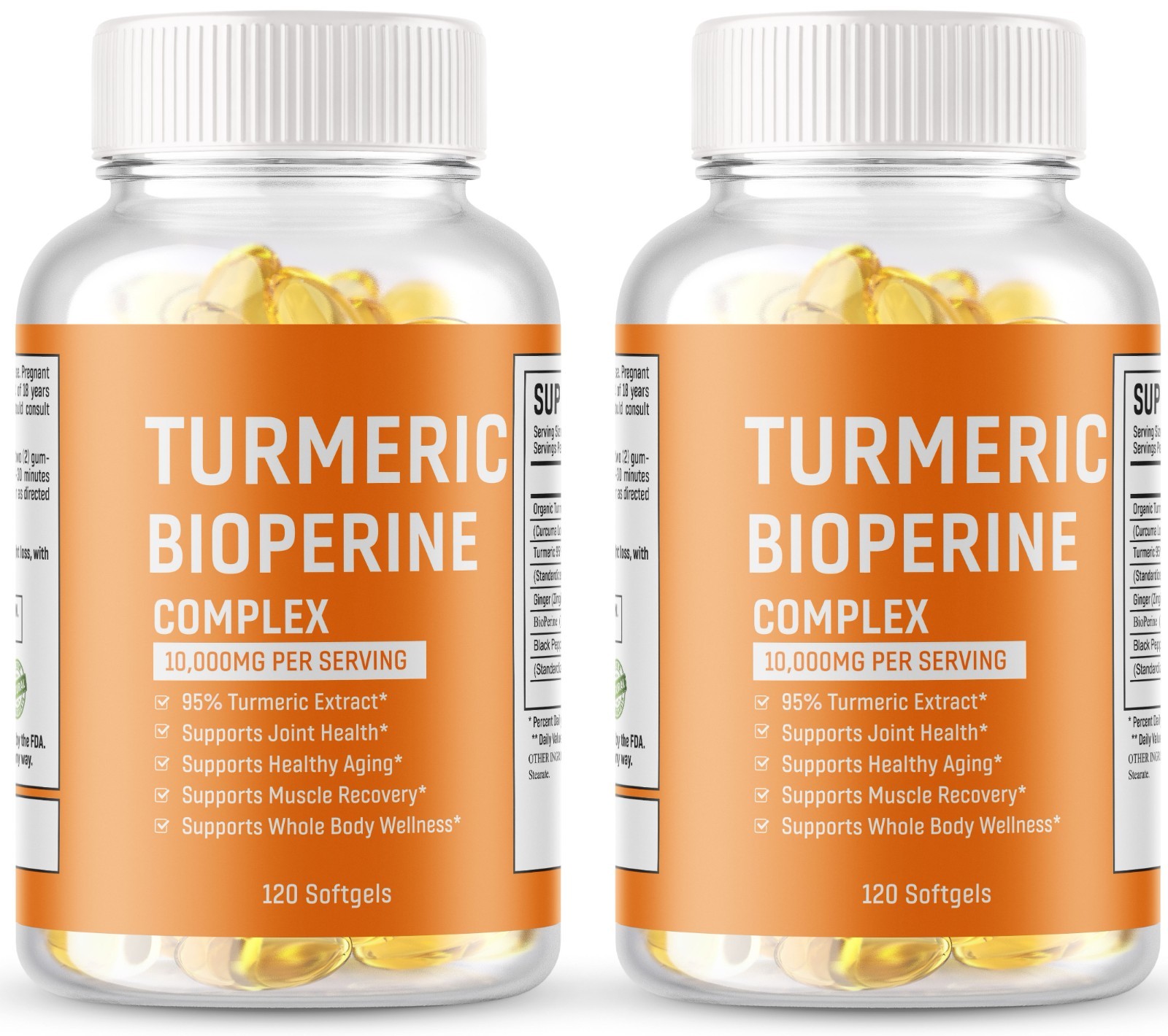 Turmeric Curcumin 10000mg Herbal Extract with BioPerine Ginger Root 240 Capsules