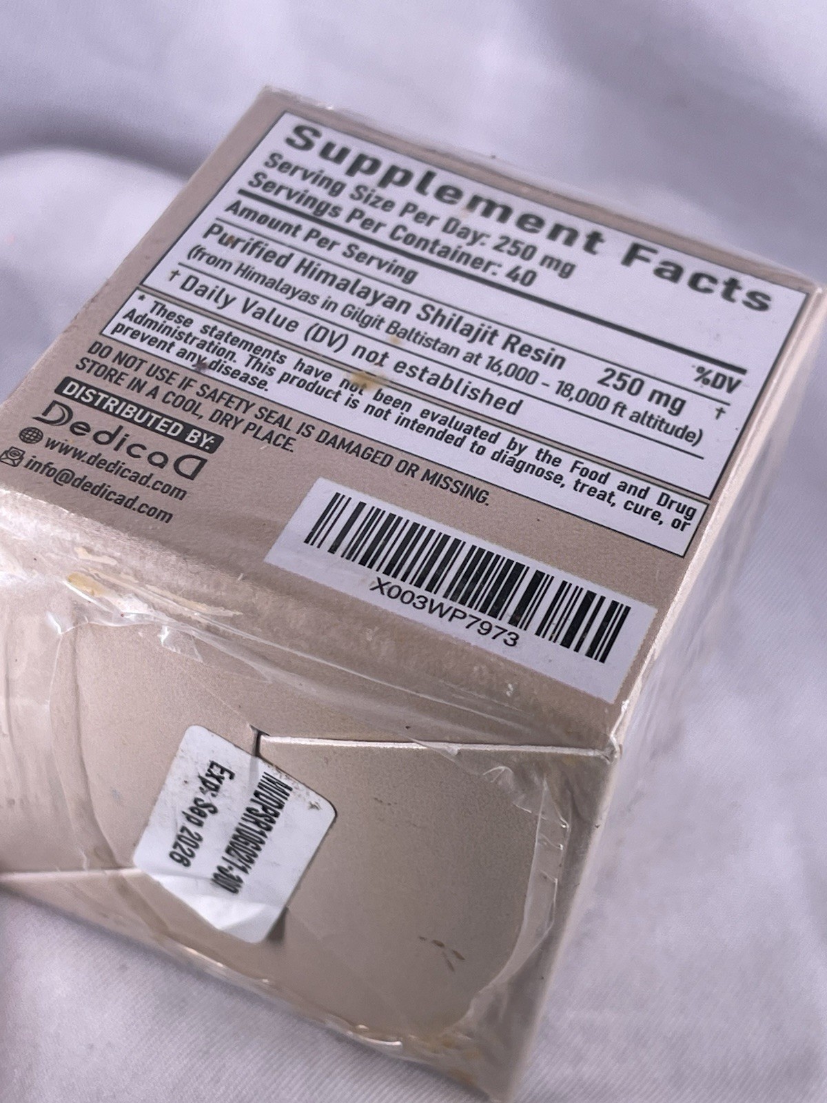 Dedicad Shilajit 20 G Resin from The Himalayas 0.71 OzJar EXP 09/26