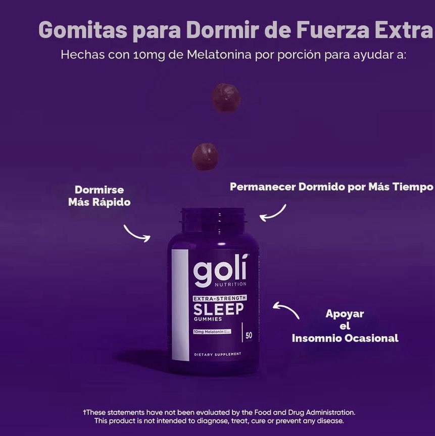 Goli Nutrition Extra-Strength Sleep Gummies 10mg Melatonin Vegan 60Count