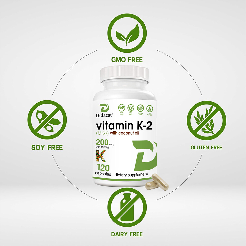 Vitamin K2 (MK-7) 200mcg, Coconut Oil | Bone, Joint, & Immune Support – Non-GMO